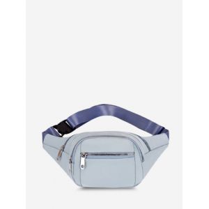 

Multi Compartment Nylon Bum Bag, Light blue