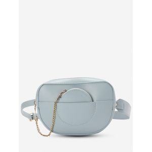 

Faux Leather Bum Bag With Pouch, Baby blue