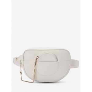 

Faux Leather Bum Bag With Pouch, White