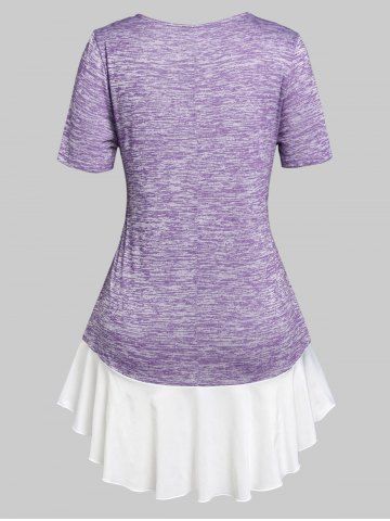 Plus Size Faux Twinset Space Dye Tee