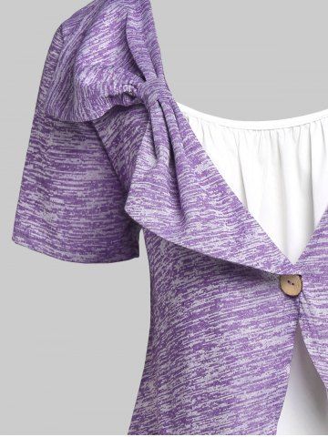 Plus Size Faux Twinset Space Dye Tee