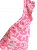 Plus Size Leopard Ruffle Cutout One-piece Swimsuit -  