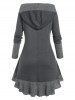 Plus Size Mixed Media Hooded Tee -  
