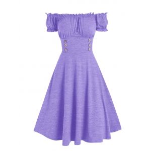 

Ruffled Off The Shoulder Dress, Light purple