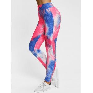 

Tie Dye Print Skinny Butt Lifter Textured Leggings, Multi