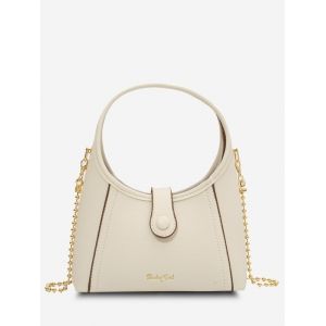 

Round Handle Chain Crossbody Bag, White