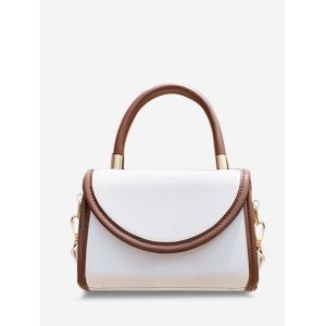 

Color Contrast Binding Crossbody Bag, White