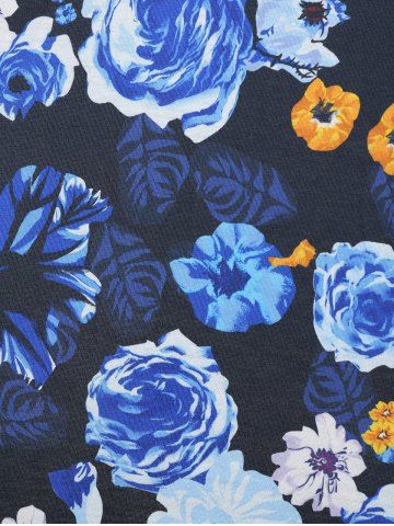 Plus Size Cutout Rose Skirted Round Hem Tunic Top