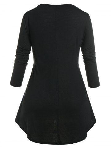 Plus Size Cutout Rose Skirted Round Hem Tunic Top