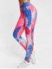 Tie Dye Print Skinny Butt Lifter Textured Leggings -  