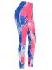 Tie Dye Print Skinny Butt Lifter Textured Leggings -  