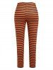Plus Size Pumpkin Face Print Striped Halloween Pajamas Set -  