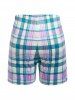 Plus Size Plaid Shorts Pajamas Set -  