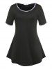 Ensemble de Pyjamas Short à Carreaux Grande Taille - Noir 5X