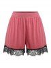 Plus Size Handkerchief Lace Panel Tank Top and Shorts Pajamas Set -  