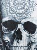 Skull Flower Print Scoop Neck Tank Top -  