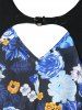 Plus Size Cutout Flower Skirted Round Hem T-shirt -  
