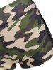 Maillot de Bain Tankini Camouflage Panneau en Résille - Vert profond L