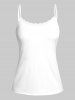 Plus Size&Curve Space Dye Cross Blouson T-shirt and Cami Top Set -  
