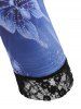 Lace Panel Butterfly Print Galaxy Bowknot Crop Leggings -  