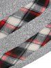 Hooded Plaid Print Asymmetrical Ribbed Knitwear -  