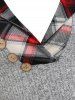 Hooded Plaid Print Asymmetrical Ribbed Knitwear -  