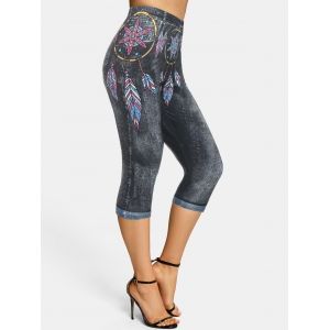 

Dream Catcher 3D Printed Skinny Jeggings, Black