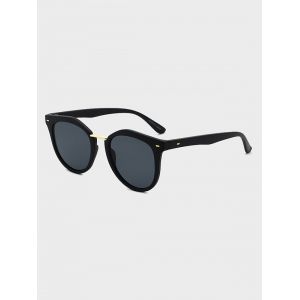 

Retro Metal Bar Round Sunglasses, Black