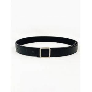 

Minimalist Jeans Square Buckle Belt, White