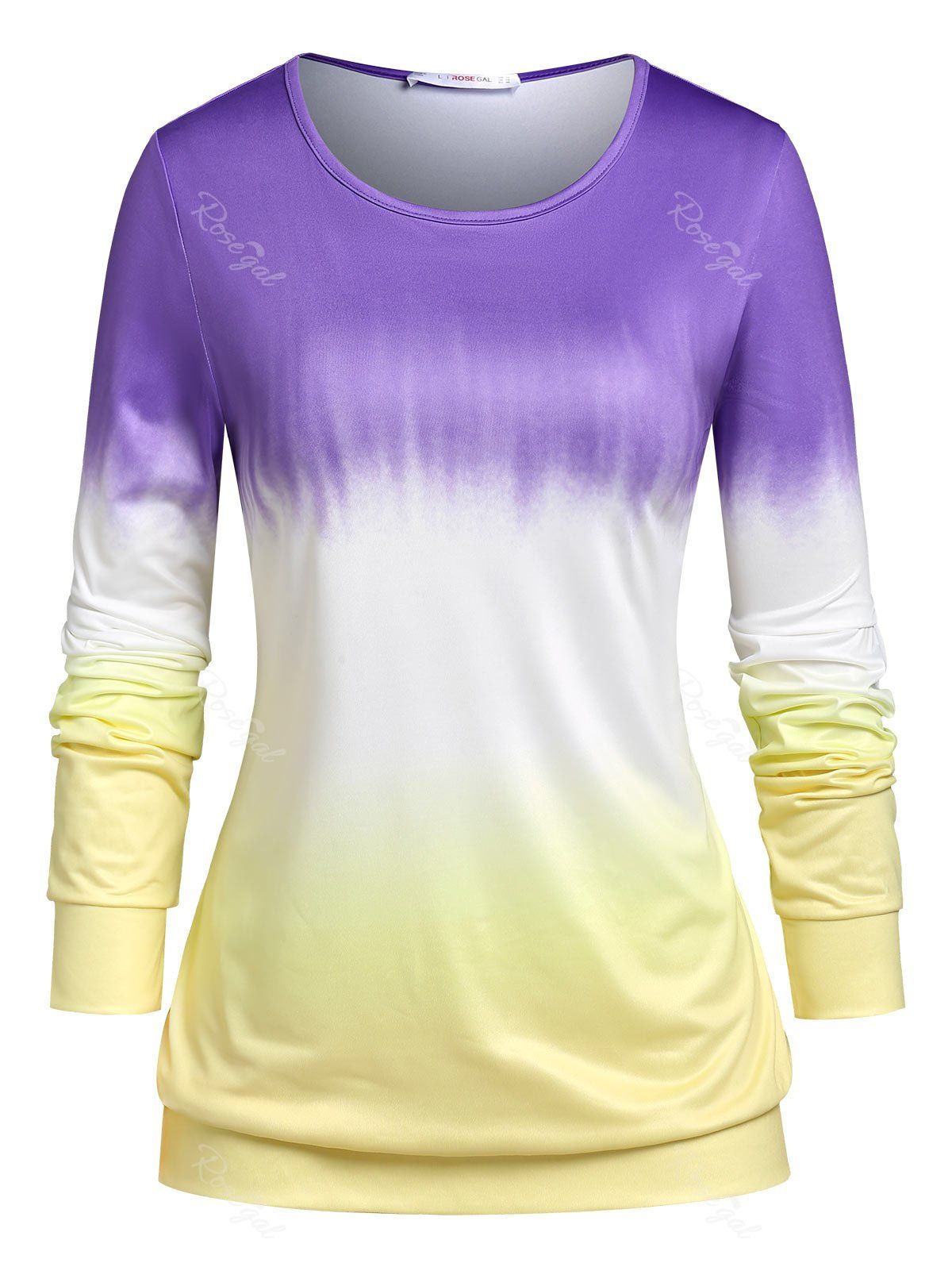 Hot Plus Size Ombre Color Tee  