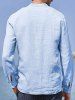 Solid Color Half Button Shirts -  