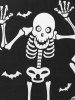 Robe Gothique à Imprimé Squelette de Grande Taille - Noir 4X