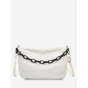 

Brief Chain Solid Crossbody Bag, White