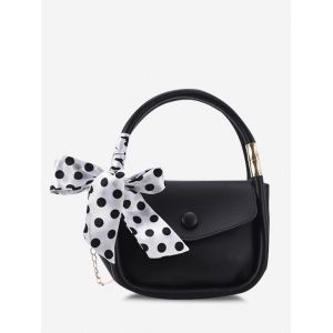 

Chain Dot Print Scarf Crossbody Handbag, Black