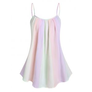 

Pleated Gradient Color Cami Tank Top, Multi
