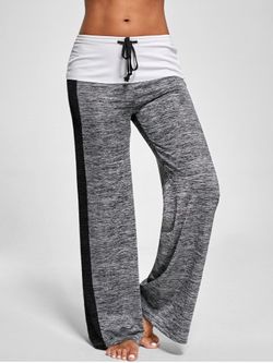 Colorblock cordón suelto pantalones sueltos - GRAY - XL