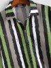 Long Sleeve Colorful Striped Print Shirt -  