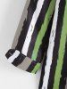 Long Sleeve Colorful Striped Print Shirt -  