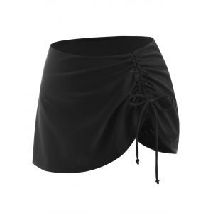 

Cinched Plain Swim Skort, Black