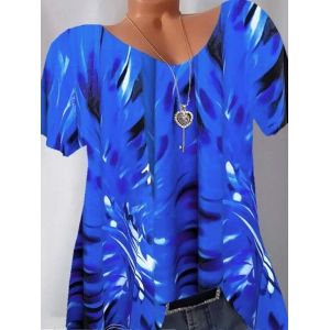 

Plus Size Tie Dye Print Short Sleeve Tee, Blue