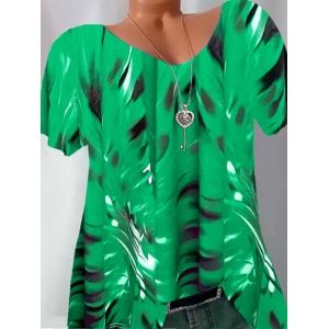 

Plus Size Tie Dye Print Short Sleeve Tee, Green