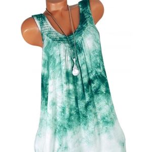 

Net Panel Tie Dye Plus Size Babydoll Dress, Deep green