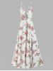 Floral Print High Slit Bowknot Detail Maxi Dress -  