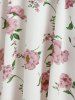 Floral Print High Slit Bowknot Detail Maxi Dress -  