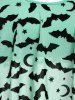 Stripe Print Bat Crescent Mesh Padded Tankini Set -  
