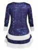 Plus Size Galaxy Floral Print Tunic T-shirt -  