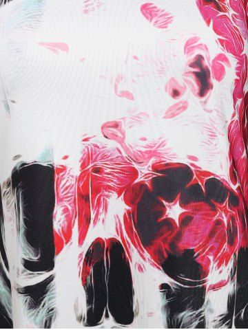 American Flag Skull Print Lace Insert Handkerchief Tank Top