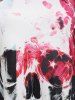 American Flag Skull Print Lace Insert Handkerchief Tank Top -  