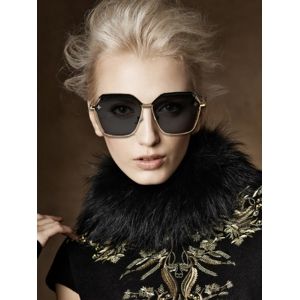 

Irregular Hollow Out Cross Metal Sunglasses, Black