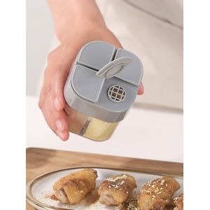 

4 Compartment Portable Barbecue Transparent Seasoning Box, Gray cloud